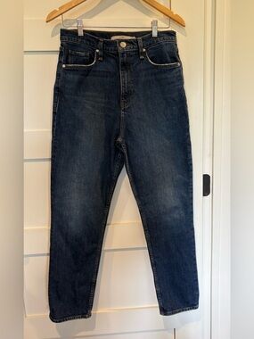 Hudson Classic High-Rise Straight Dark Wash Jeans